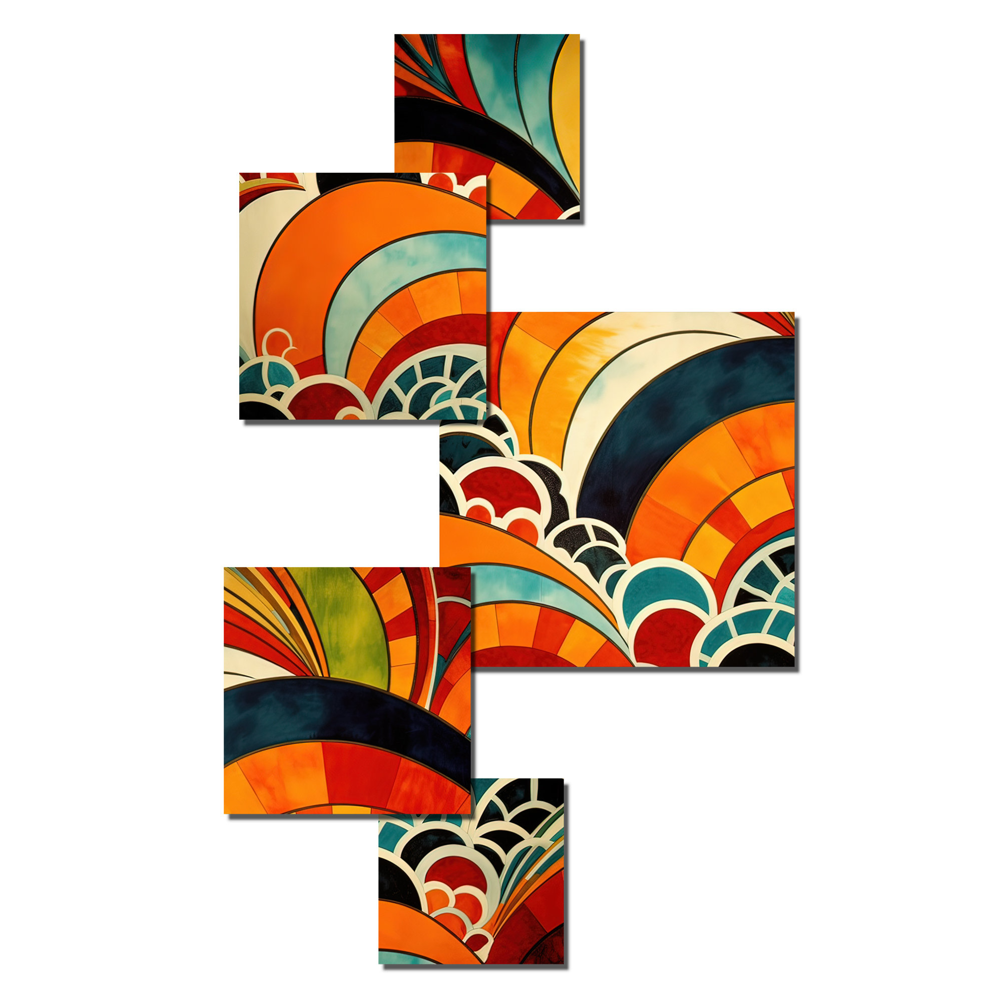 Orren Ellis Orange Abstracted Harmonies Of Shape I Modern Geometric